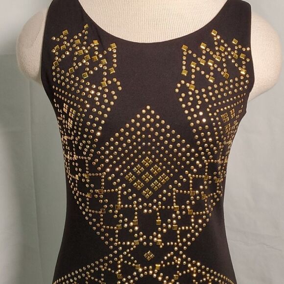 Arden B. Black form fitting embellished With gold studding. Small. Stunn… - Picture 4 of 9